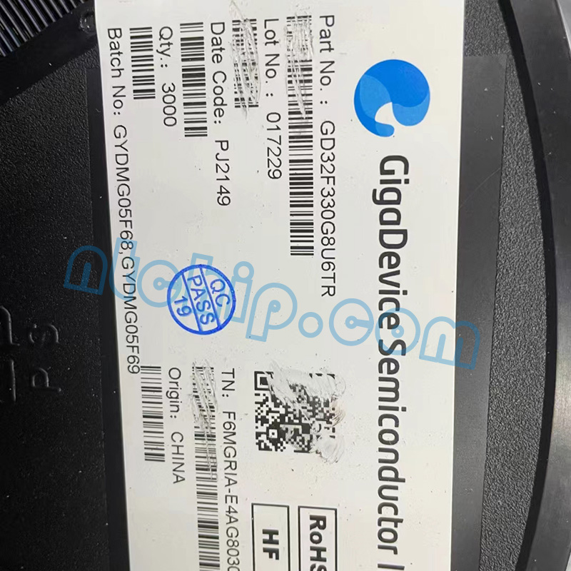 GD32F330G8U6TR is packaged in tape